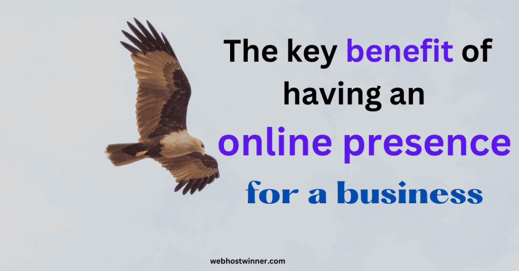 What is a key benefit of having an online presence for a business