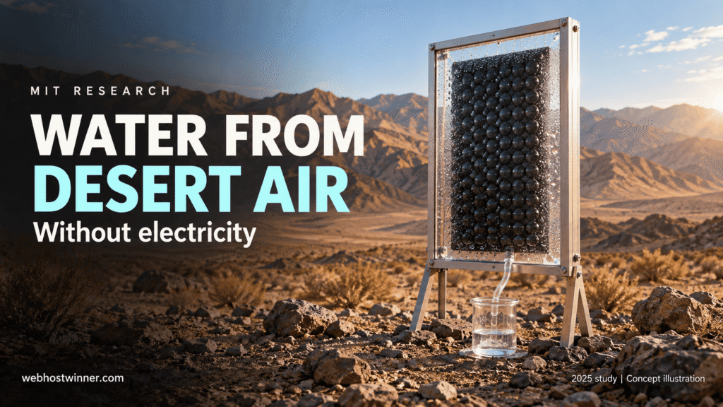 hydrogel panel collecting water from desert air