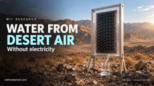 hydrogel panel collecting water from desert air
